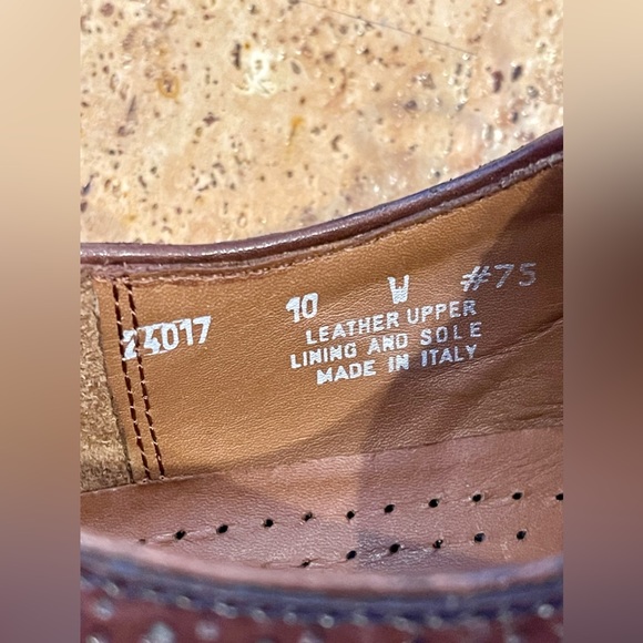 Bostonian Men's Shoes. Cap Toe Oxfords 10 Wide Chestnut (Brown). Made in Italy - Picture 7 of 15